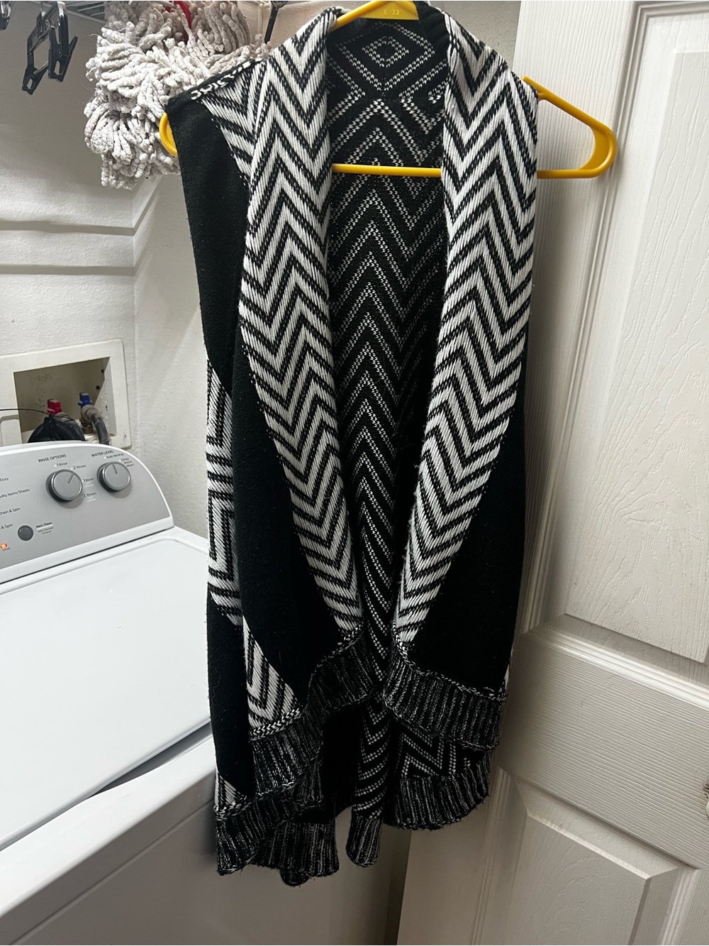 Coco + Carmen Black and White Chevron Knit Vest